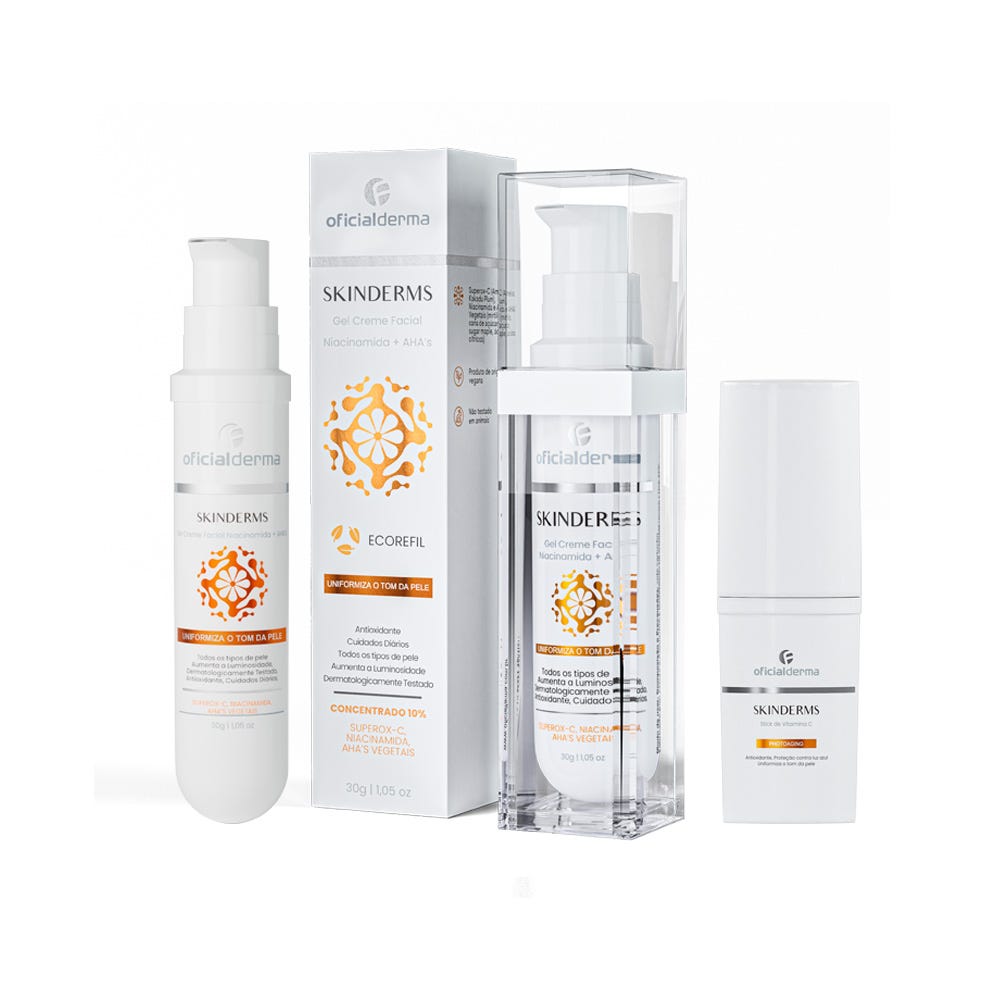 Stick Vitamina C Anti-idade + Gel Creme Anti-idade + Refil | Skinderms