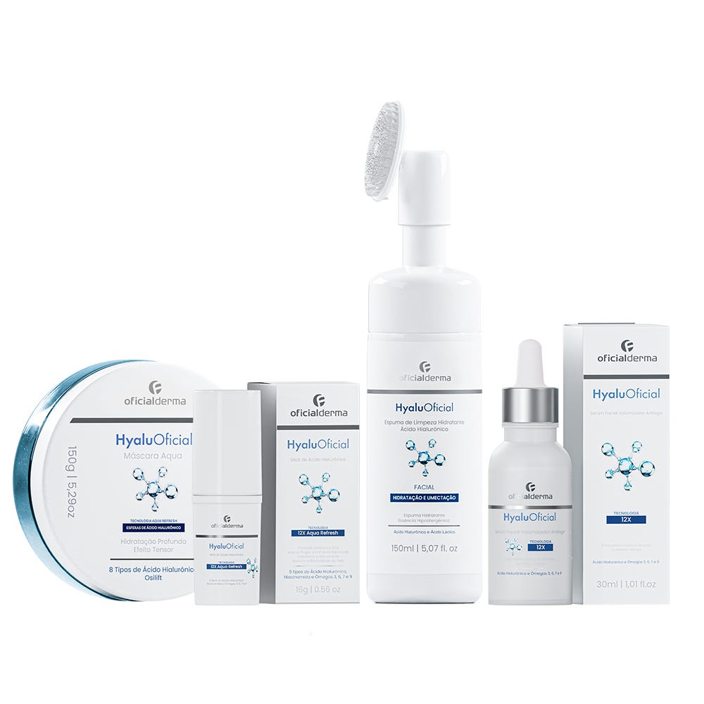 HyaluOficial Anti-idade Espuma + Sérum + Stick + Preenchedor