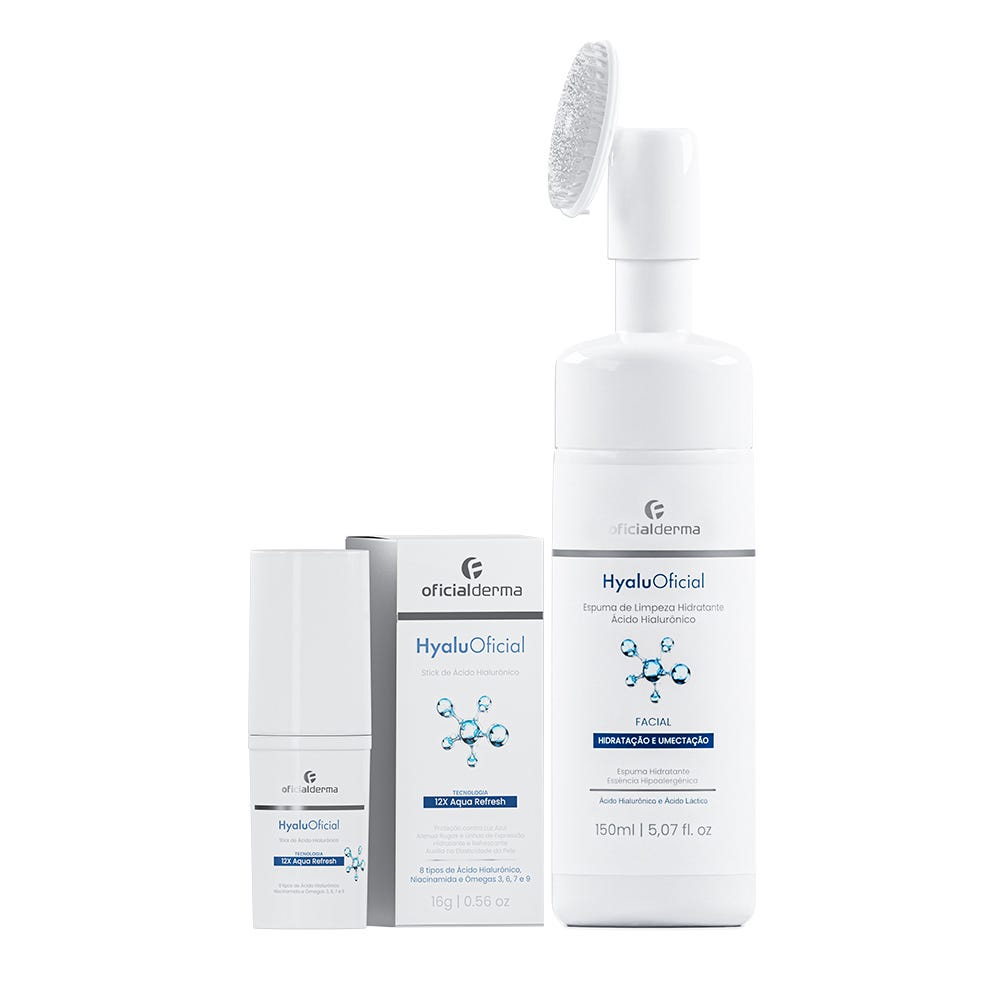 HyaluOficial Anti-idade Espuma + Stick de Ácido Hialurônico