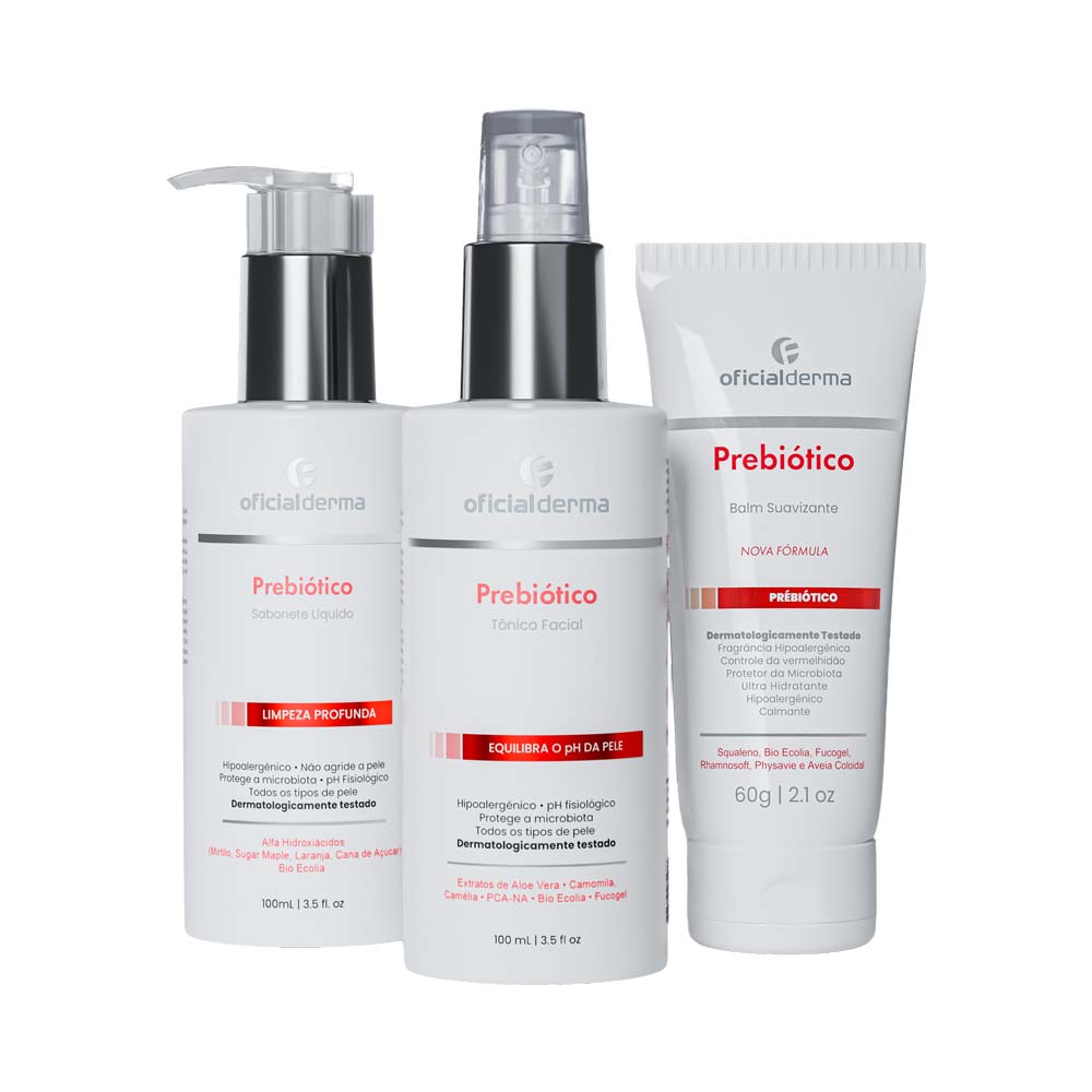 Sabonete Líquido + Tônico + Balm Facial | Prebiótico