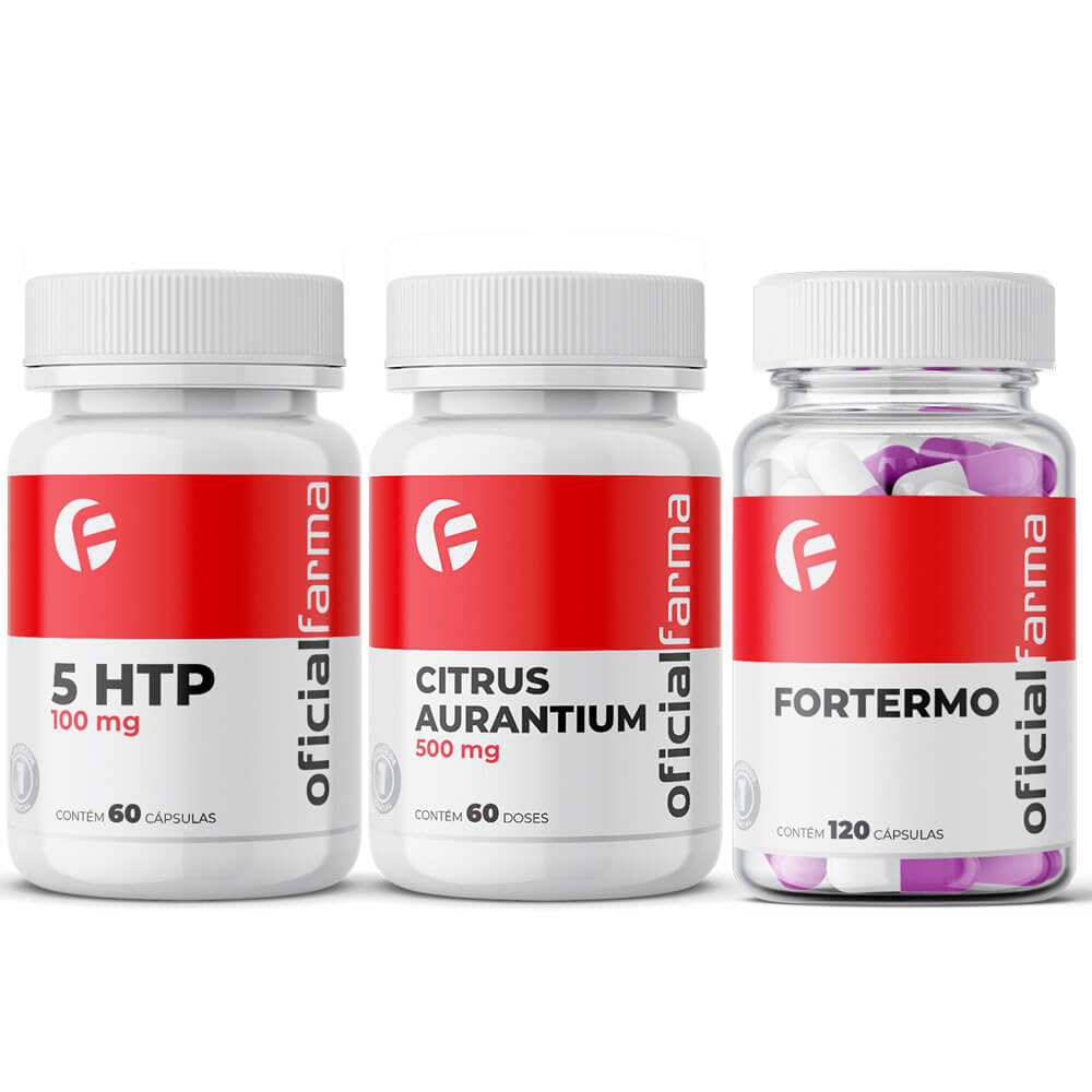 5 Htp 100Mg 60 C&aacute;psulas + Citrus Aurantium 500Mg 60 Doses + Fortermo 120 C&aacute;psulas
