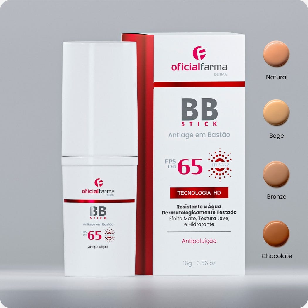 Protetor Solar Totalizante BB Stick FPS 65 16g Bege