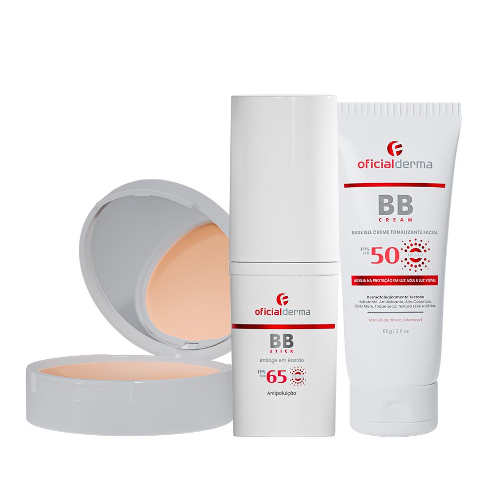 Base Tonalizante com Proteção Solar | BB Cream + BB Powder + BB Stick