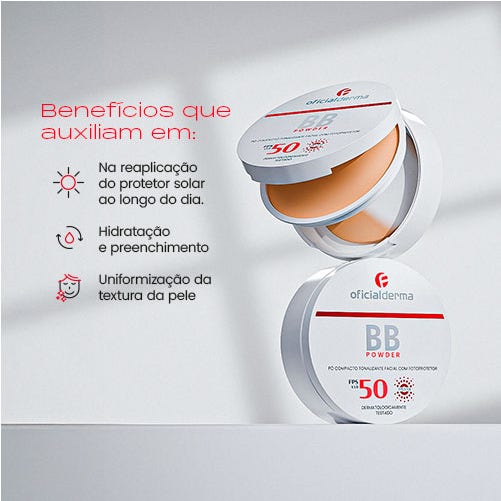 BB Powder FPS 50 Protetor Solar Pó Compacto com Ácido Hialurônico 12g