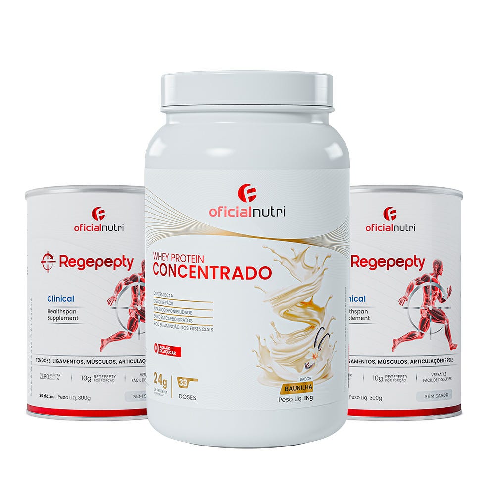 Whey Protein Concentrado + 2 Regepepty Clinical Sem Sabor