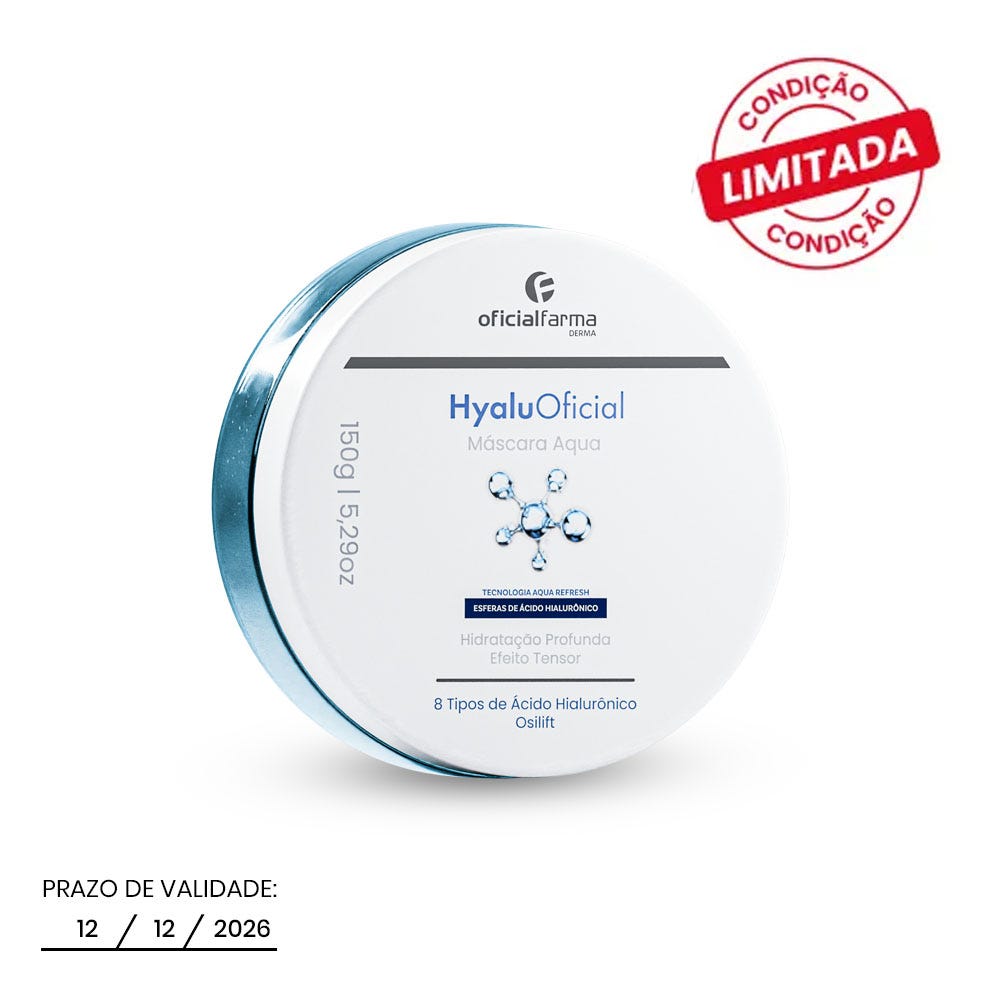 HyaluOficial M&aacute;scara Aqua &Aacute;cido Hialur&ocirc;nico Gel Facial 150g