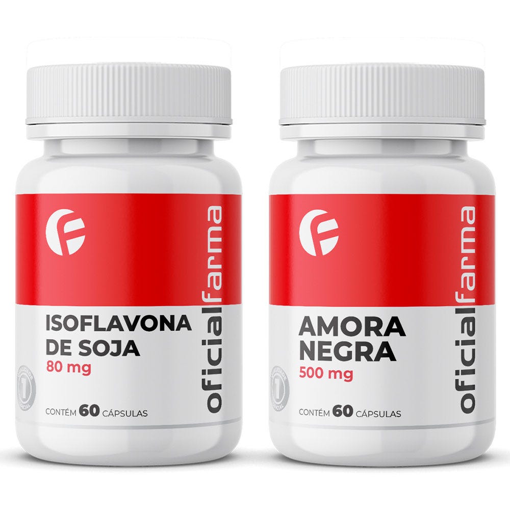 Isoflavona De Soja 80mg 60 C&aacute;psulas + Amora Negra 500Mg 60 C&aacute;psulas