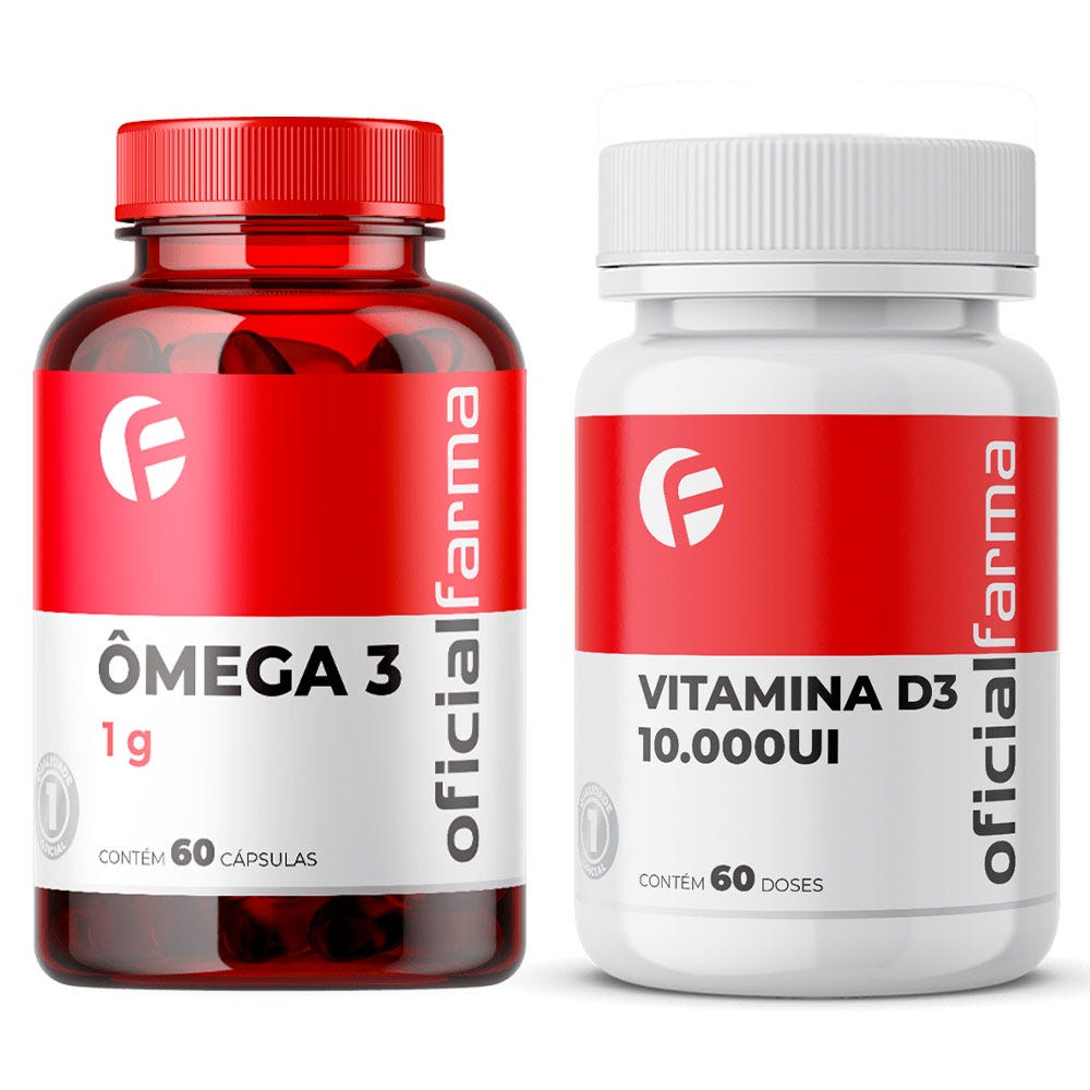 &Ocirc;mega 3 1g 60 C&aacute;psulas + Vitamina D3 10.000UI 60 Doses