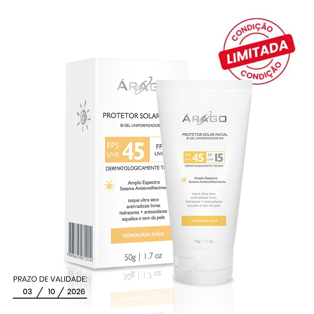 Protetor Solar Clareador Facial FPS 45 50g